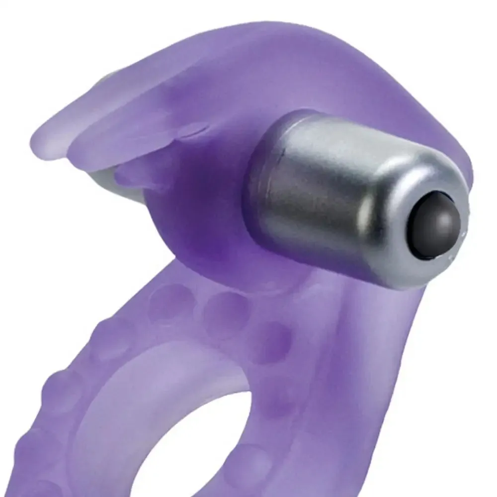 Colt Stretchy Purple Rabbit Cock Ring with 2 Removable Bullets