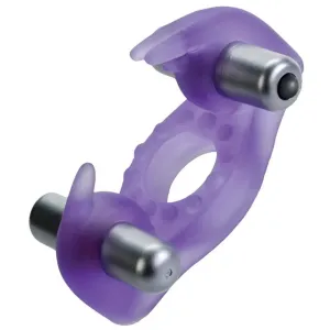 Colt Stretchy Purple Rabbit Cock Ring with 2 Removable Bullets
