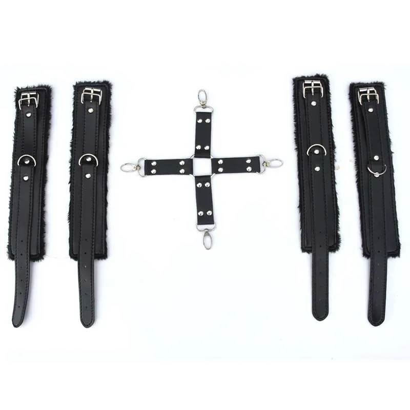 Come Closer Wrist & Ankle cuffs Kit | Black | Padded | Sex Slave
