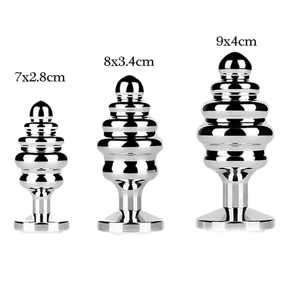 Corkscrew Jeweled Stainless Steel Plug