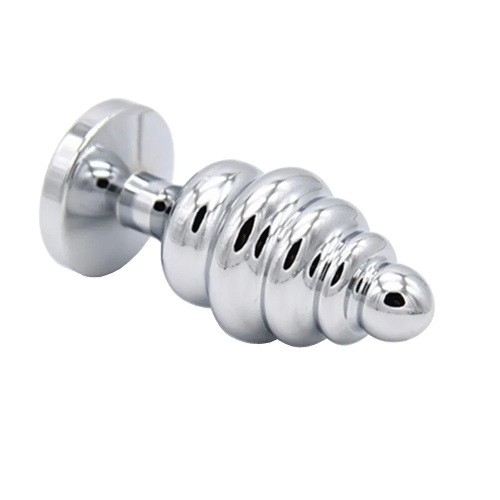 Corkscrew Jeweled Stainless Steel Plug