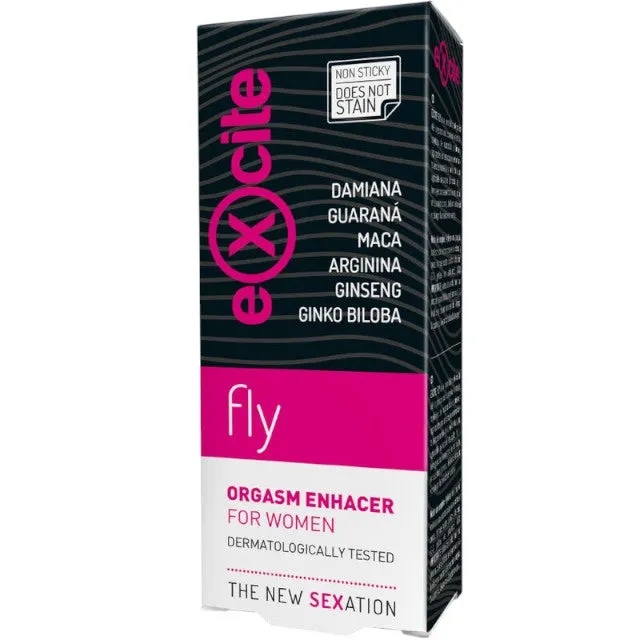 Cremă EXCITE Fly Orgasm Enhancer. pentru stimularea clitorisului. cu efect triplu de furnicături. încălzire și răcire. 15 ml