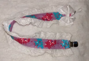 Dinosaur Plush Ruffle Deluxe Pacifier Clip