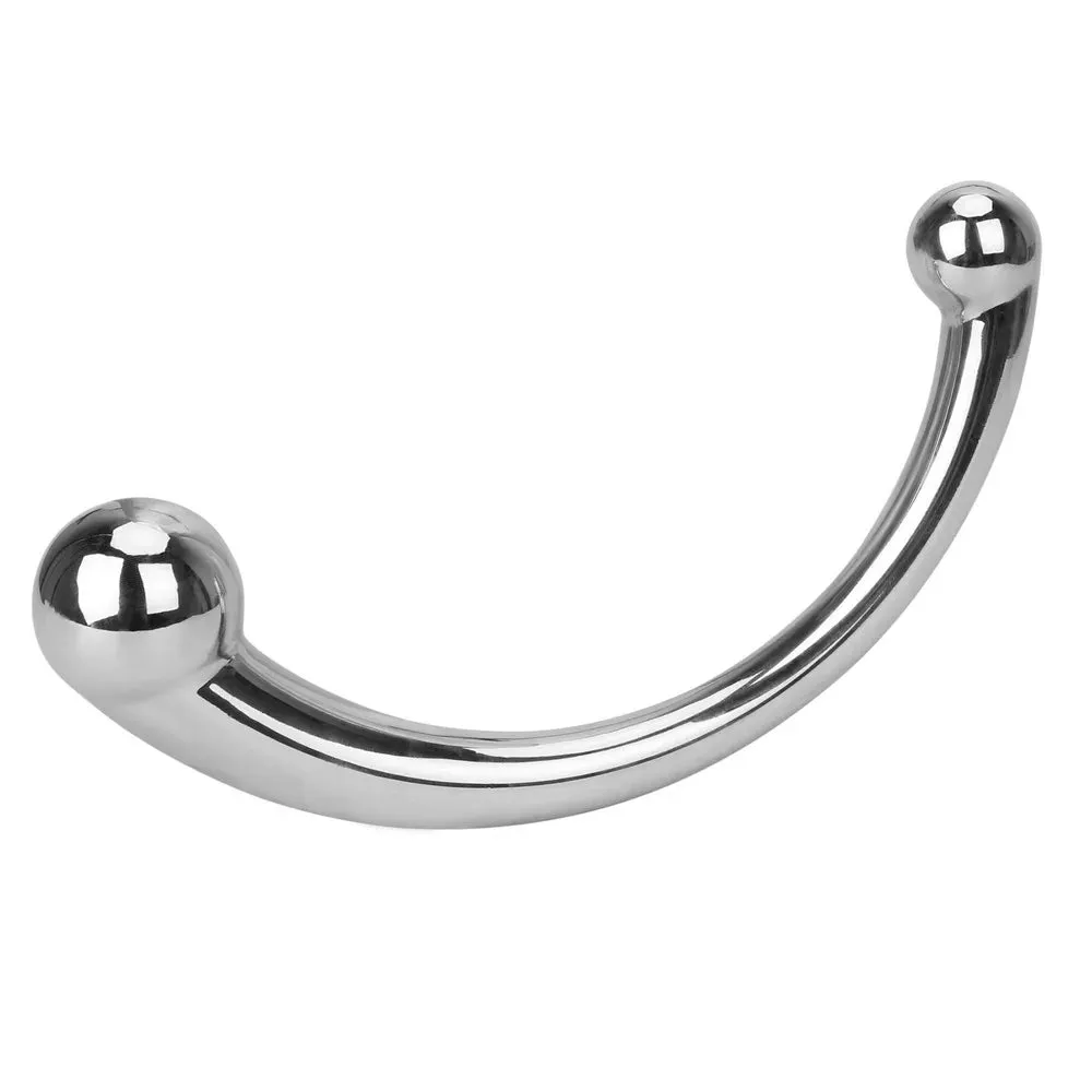 Double End Metal Dildo - Stainless Steel Anal Plug Prostate Massage Milk