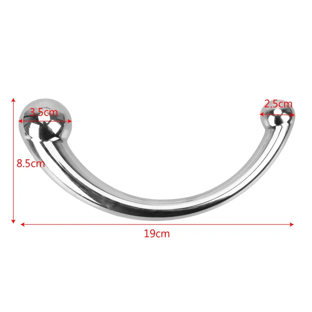 Double End Metal Dildo - Stainless Steel Anal Plug Prostate Massage Milk