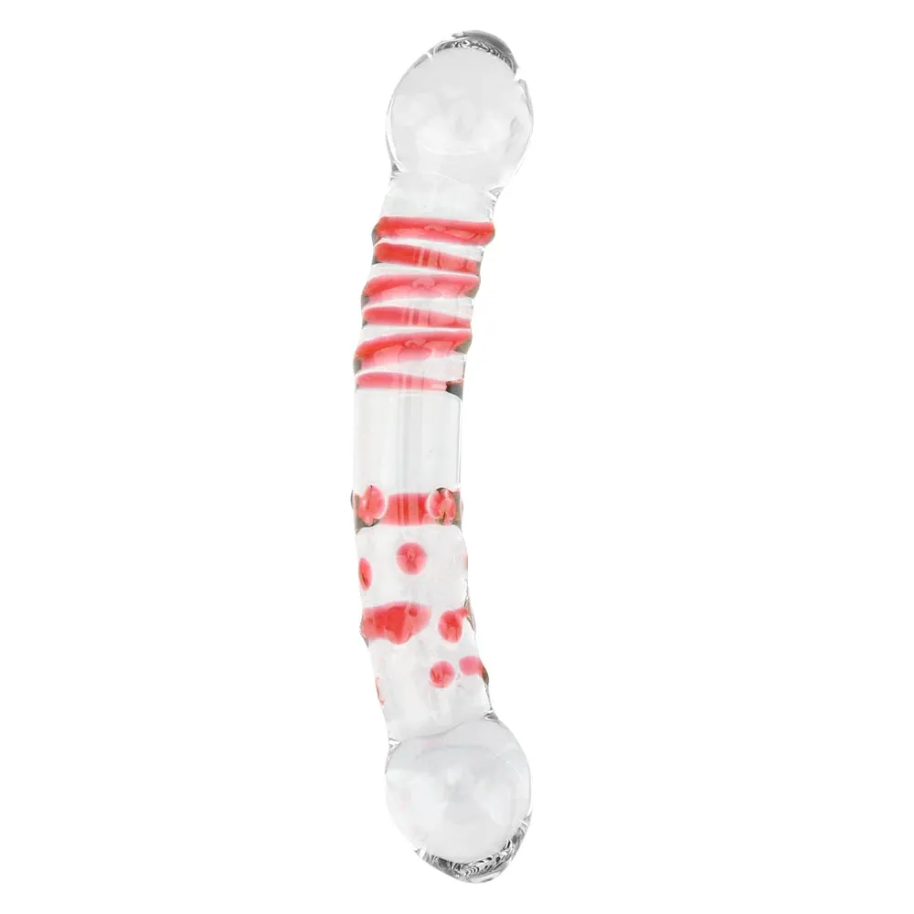 Double Glass Dildo - Colorful Crystal Anal Dildo Butt Plug Prostate Massager