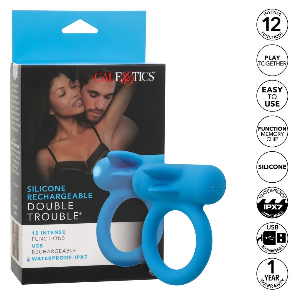 Double Trouble Rechargeable Vibrating Cock Ring by Cal Exotics