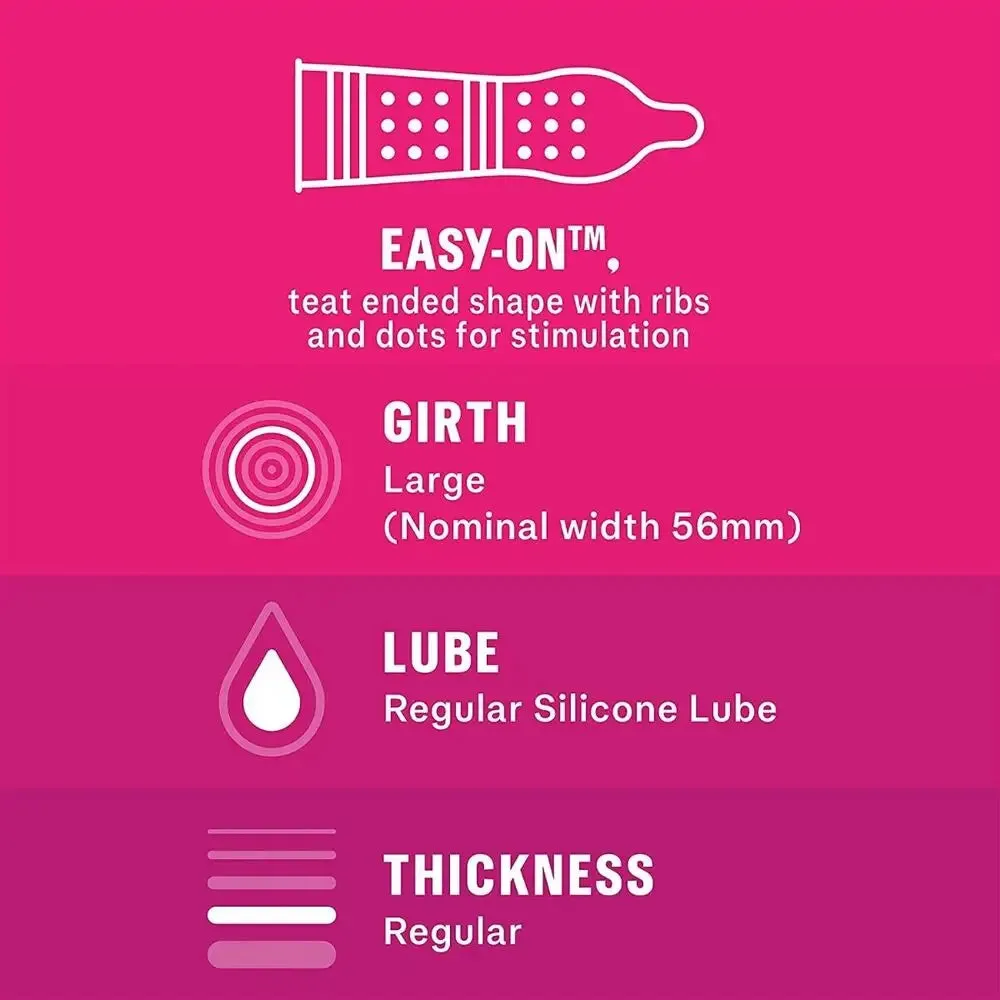 Durex Latex Clear Male Ribbed and Dotted Condoms 12 Pack