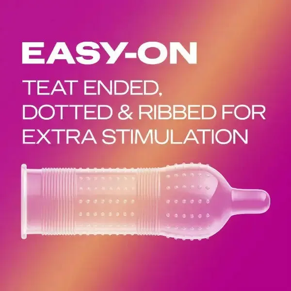 Durex Latex Clear Ribbed and Dotted Condoms 6 Pack