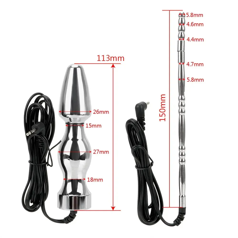 E-Stim Anal Plug Prostate Massager - Electrode Pad Shocking G Spot Anal Stimulation