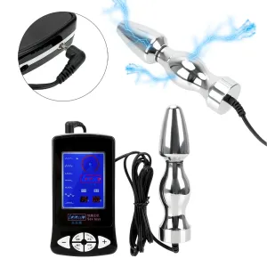 E-Stim Anal Plug Prostate Massager - Electrode Pad Shocking G Spot Anal Stimulation
