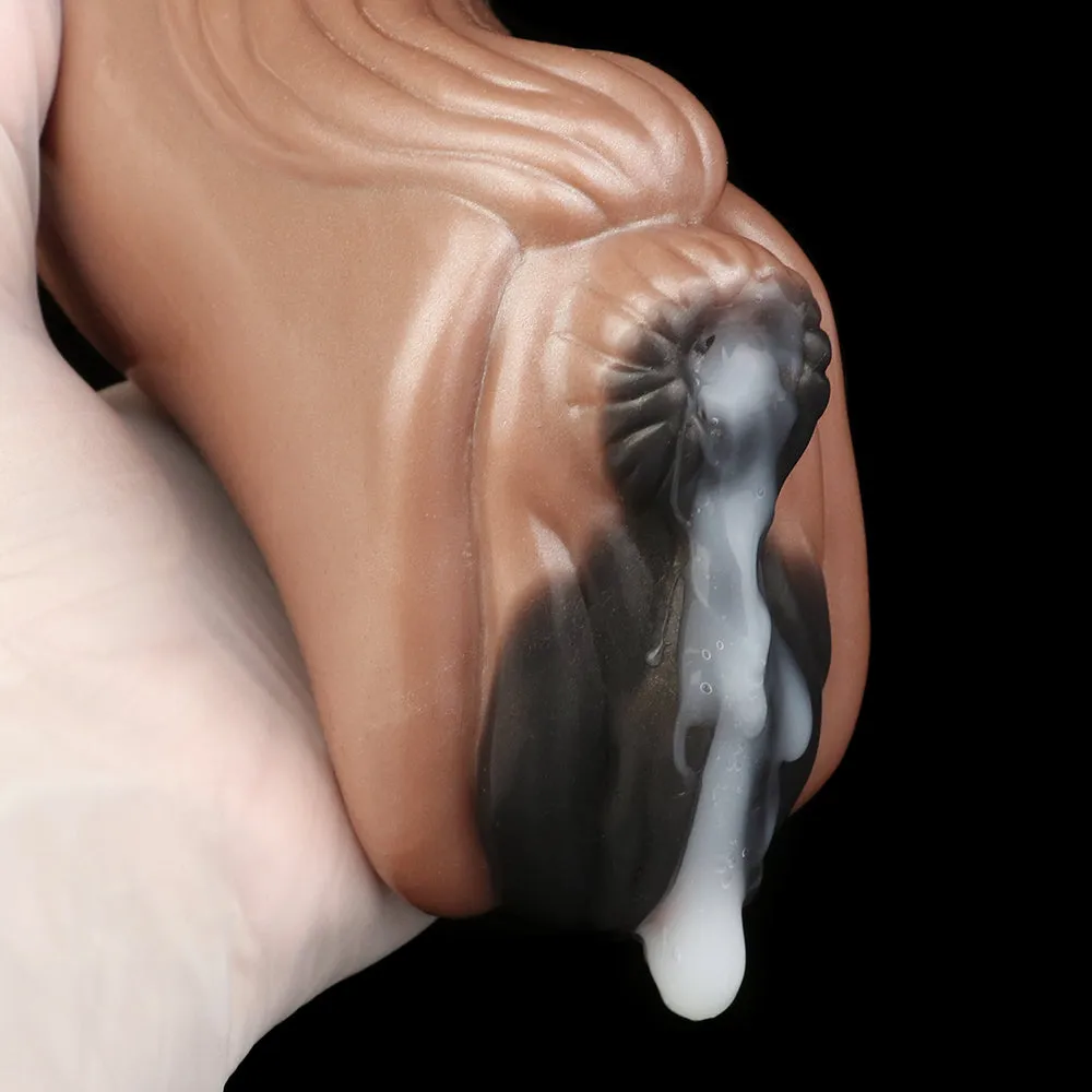 Ebony Horse Pussy Realistic Animal Sex - Silicone Pocket Masturbator Male Blowjob Stroker