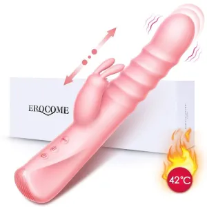 Erocome - Columba Thrusting Heating Rabbit Vibrator (Pink)