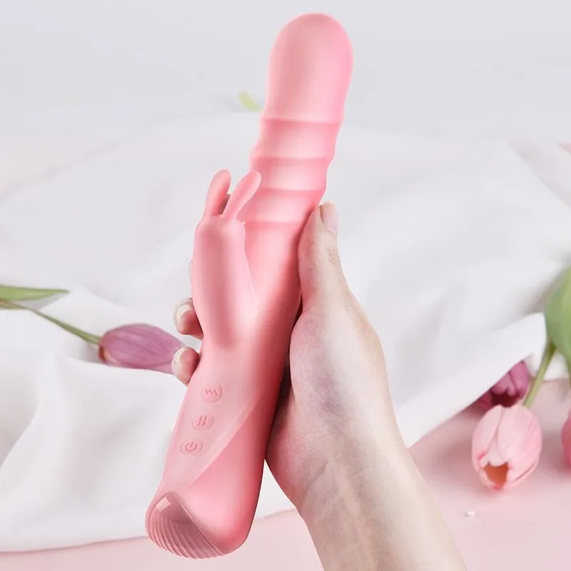 Erocome - Columba Thrusting Heating Rabbit Vibrator (Pink)