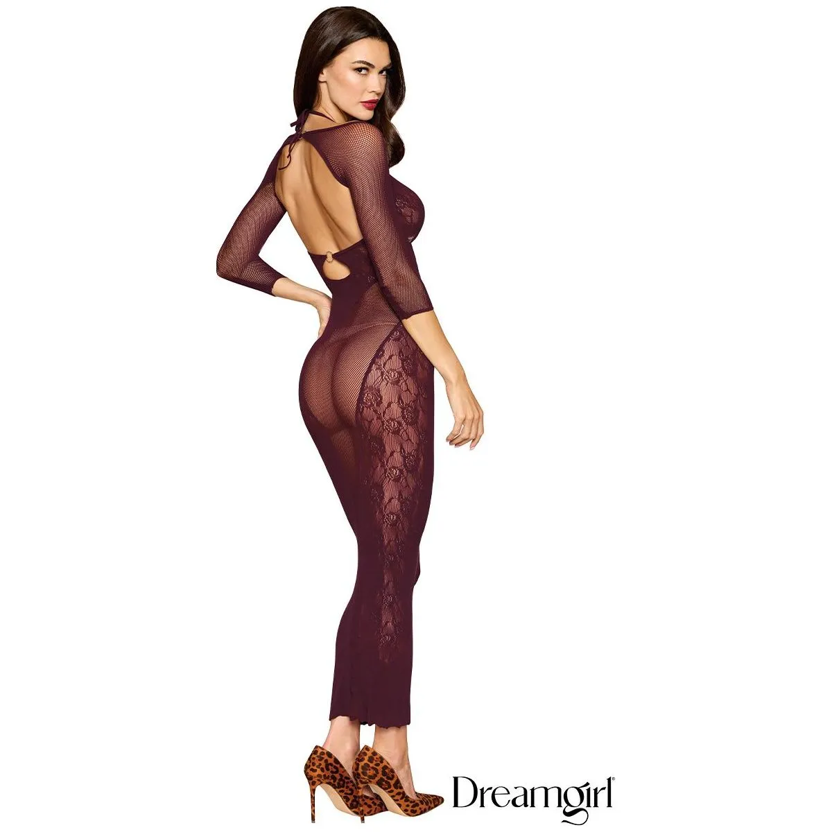 Fishnet Shrug Long Gown by Dreamgirl