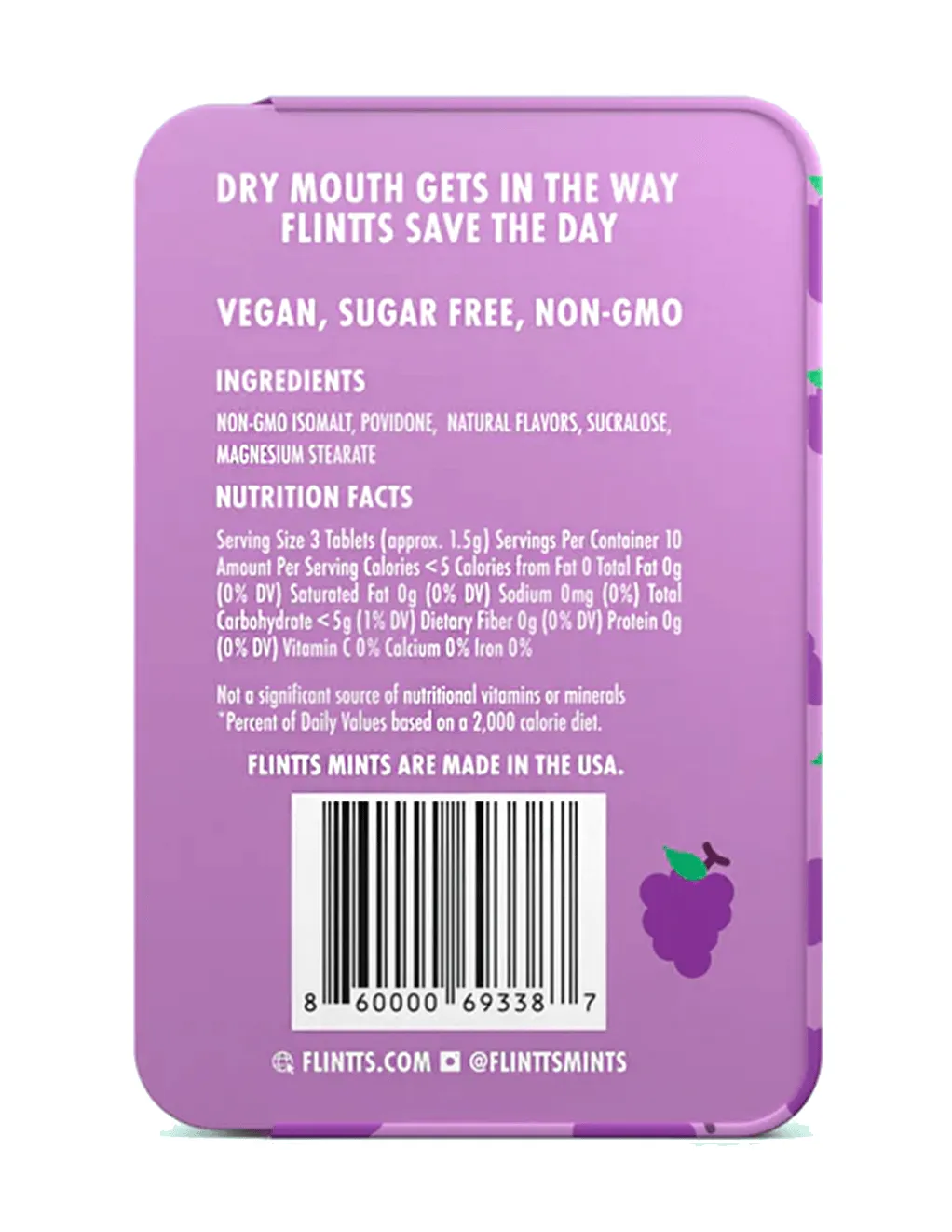 Flintts Mints Mouth Watering Mints Luxury Grape F125