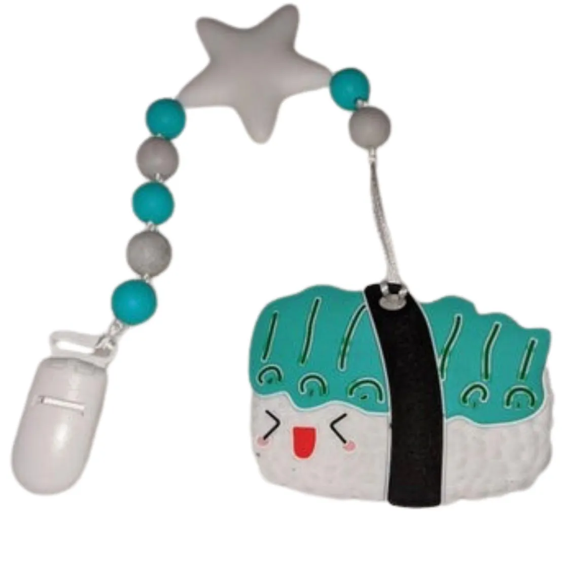 Food Sushi Silicone Teether Chewing Toy Pacifier Clip VARIETY