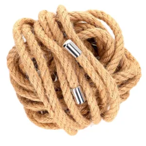 Frânghie KINK Hemp Rope with Metal Head. pentru jocuri erotice BDSM. din cânepă. lungime 5 metri. crem