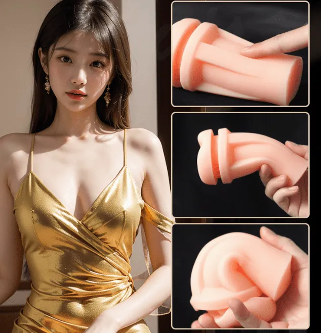 Galaku - Star Moon Double Hole Suction Stroker Masturbator Cup (Gold)