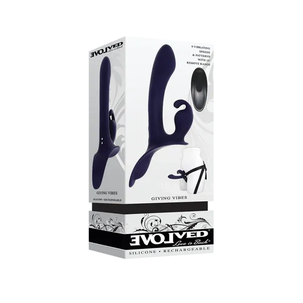 Giving Vibes Remote Control Strap On With Harness by Evolved