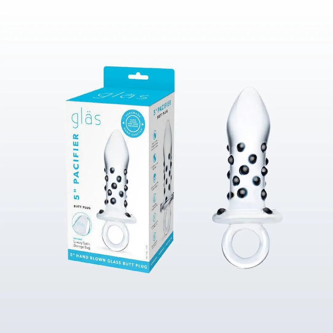 Gläs Pacifier Studded Glass Butt Plug