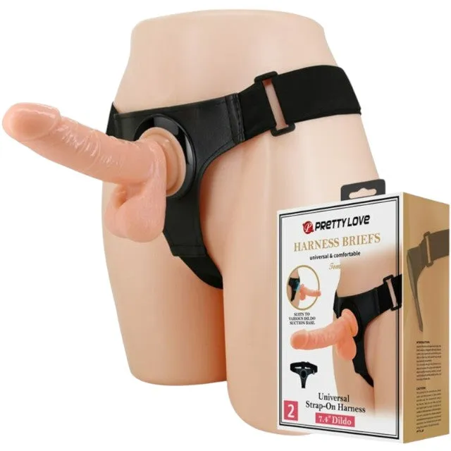 Ham Strap-On PRETTY LOVE universal cu dildo-HARNESS 20 CM.NATURAL