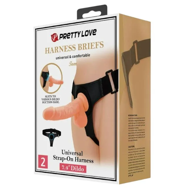 Ham Strap-On PRETTY LOVE universal cu dildo-HARNESS 20 CM.NATURAL