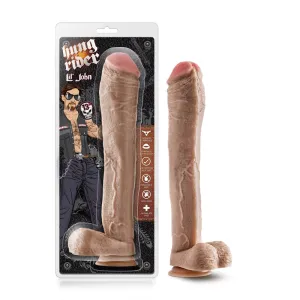 Hung Rider Lil John Realistic 13 in. Dildo with Balls Beige