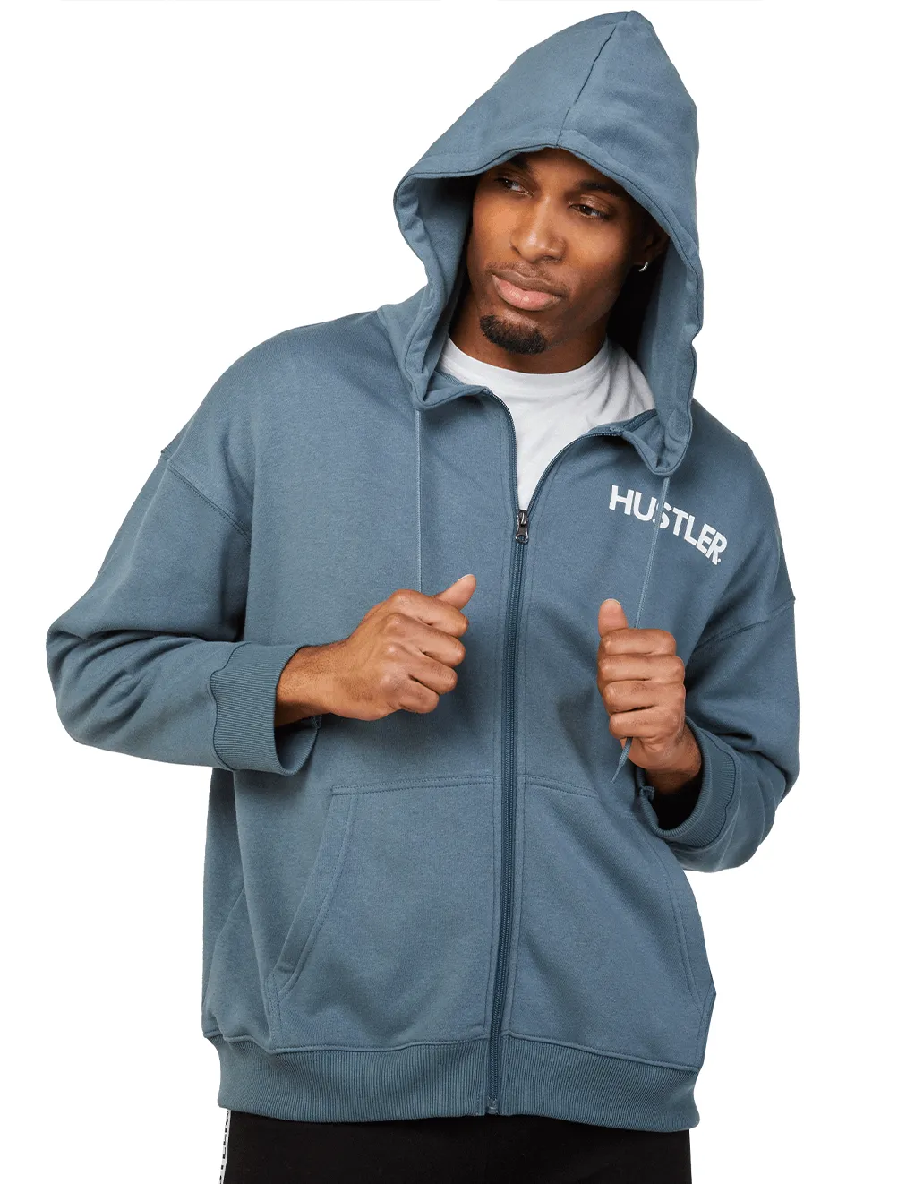 HUSTLER Classic Logo Zip Hoodie