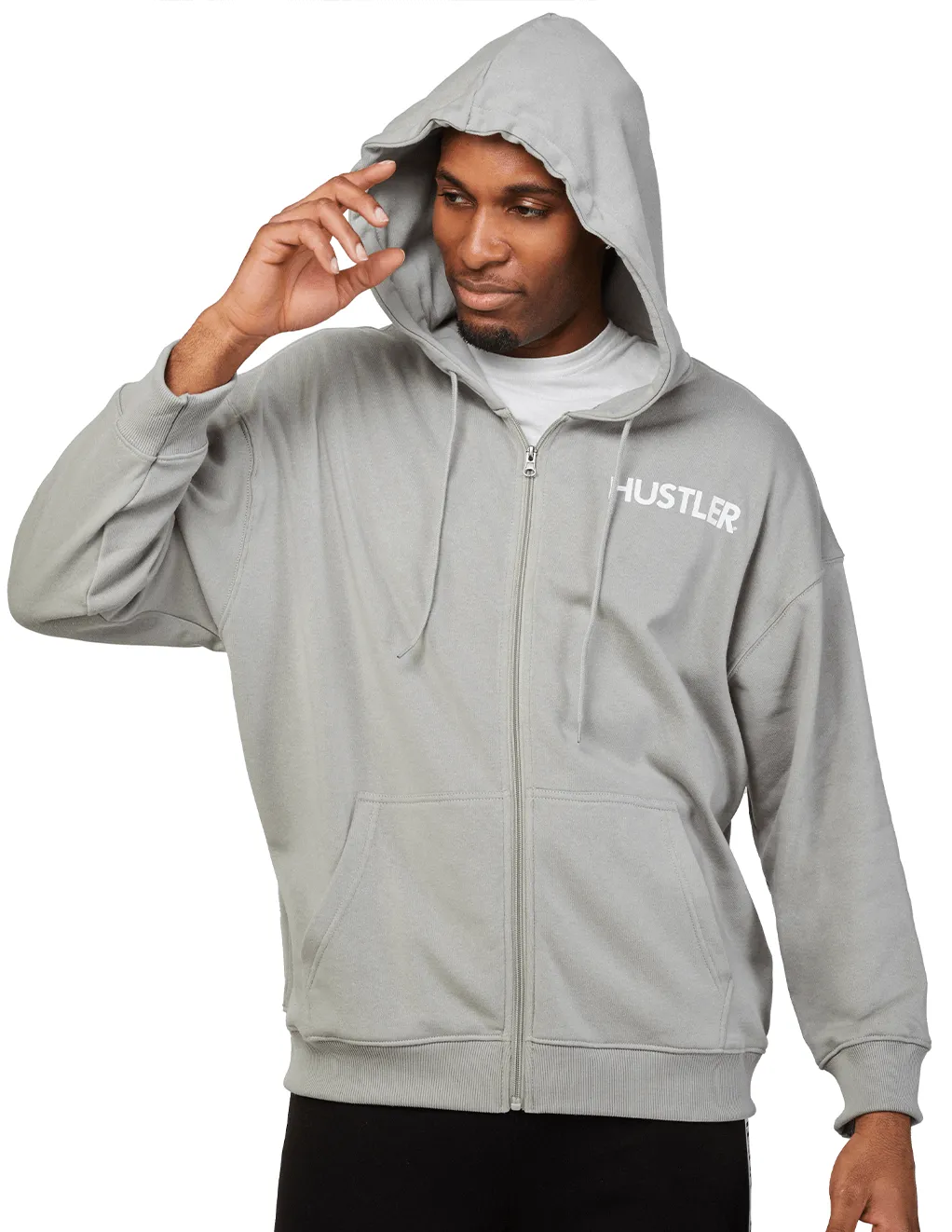 HUSTLER Classic Logo Zip Hoodie