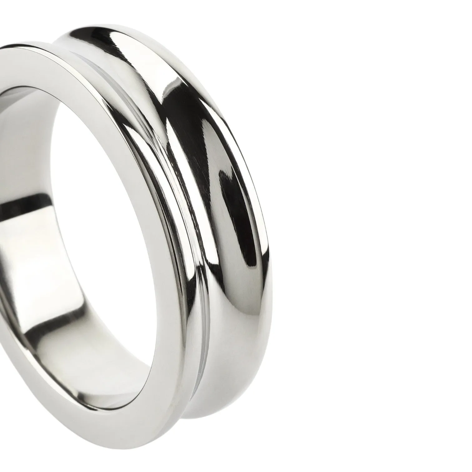 Inel pentru penis MR. STEEL The Imperator C-Ring. din oțel inoxidabil. diametru 4.5 cm (mare). argintiu