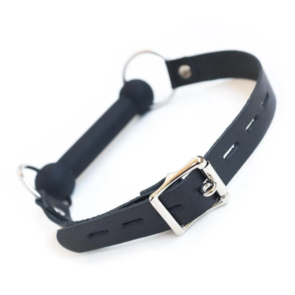KinkLab Silicone Bit Gag w/ Leather Strap