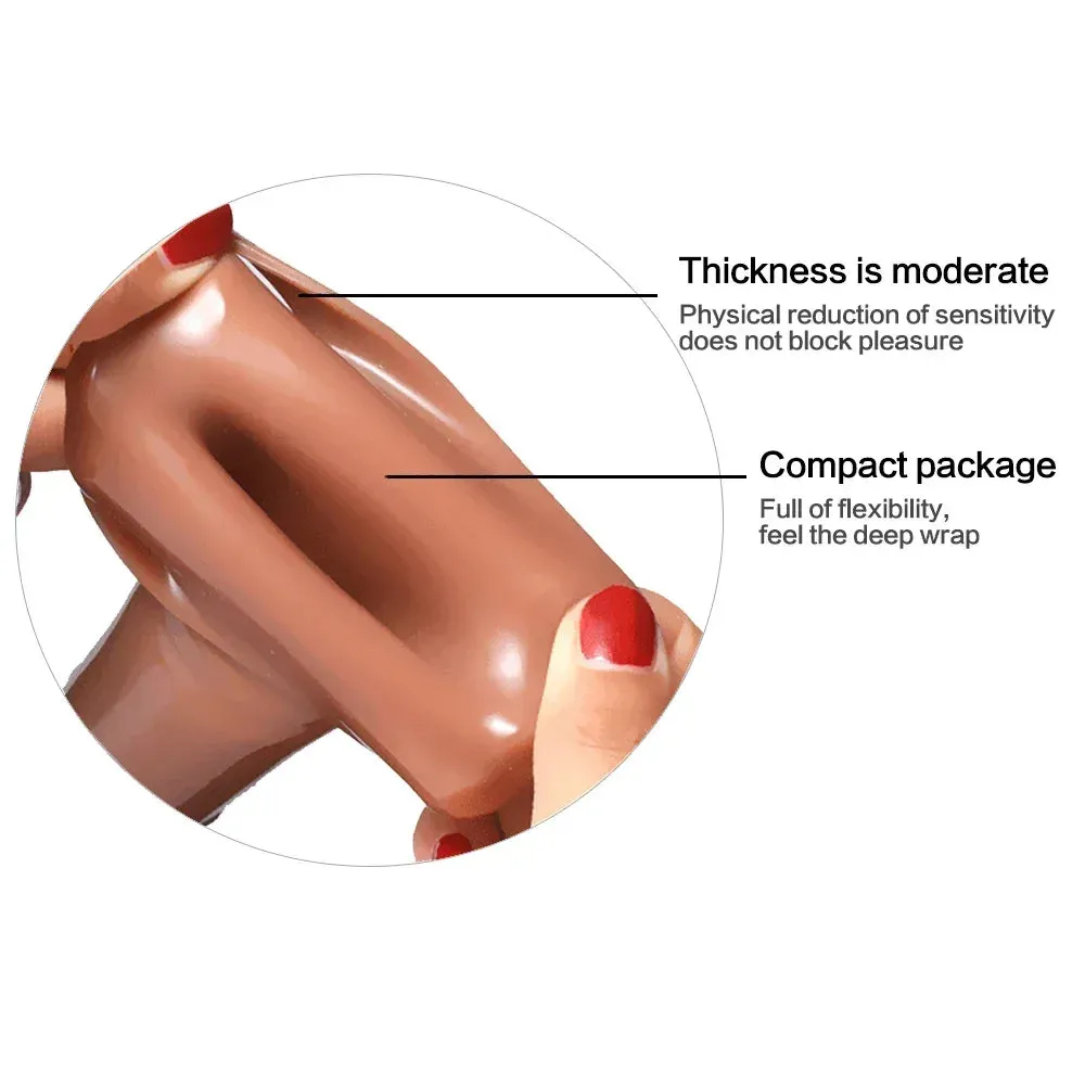 Knotted Cock Sleeve Male Sex Toys - Cock Ring Condom Penis Extender