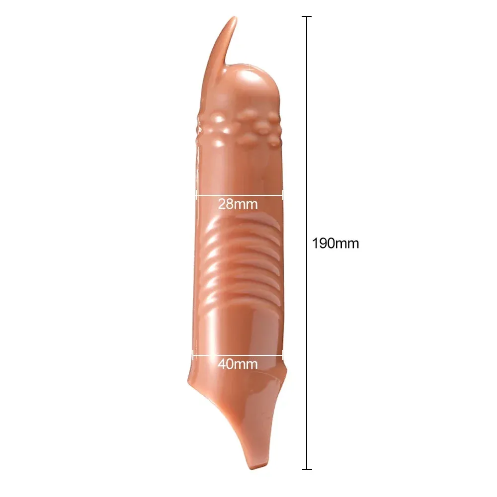 Knotted Cock Sleeve Male Sex Toys - Cock Ring Condom Penis Extender