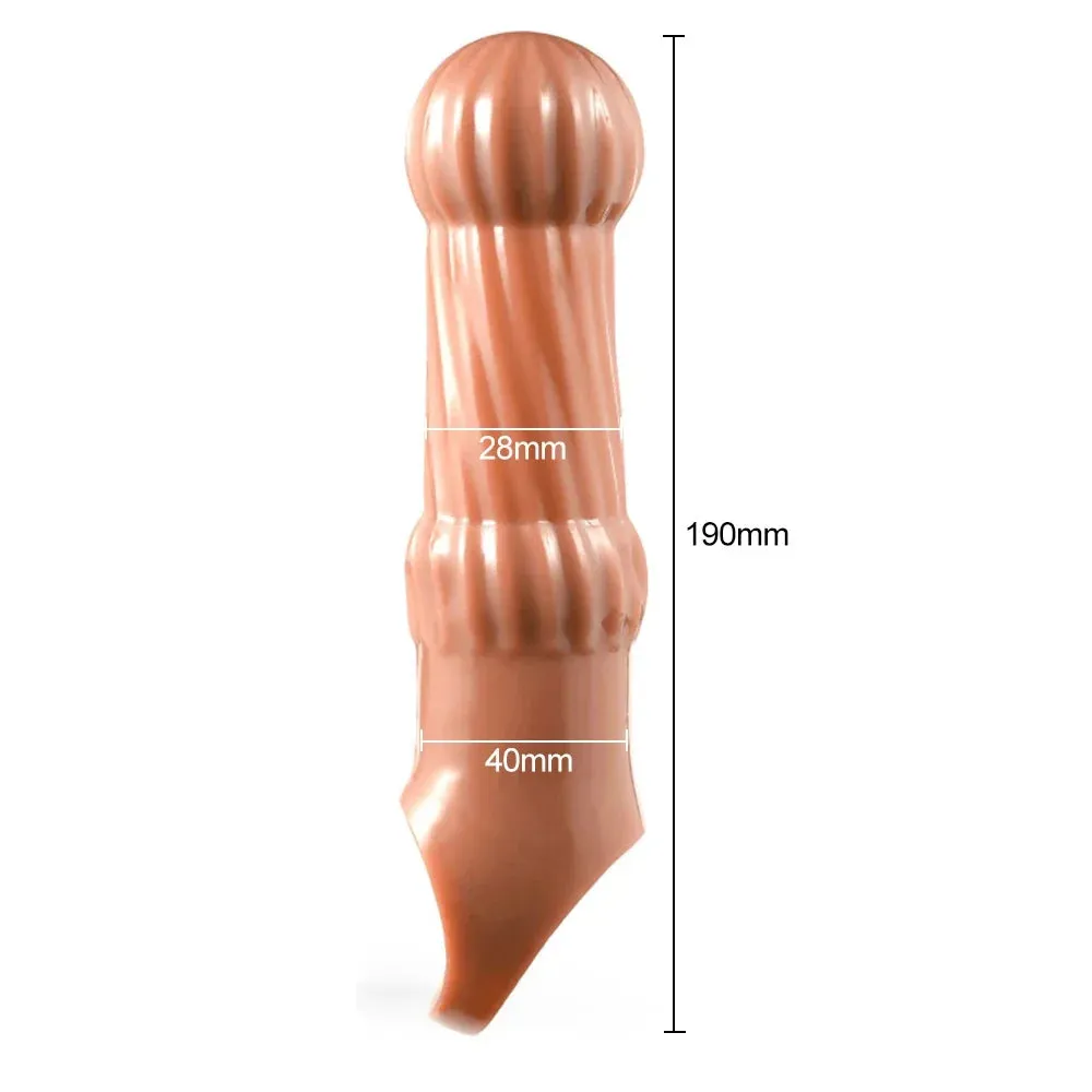 Knotted Cock Sleeve Male Sex Toys - Cock Ring Condom Penis Extender
