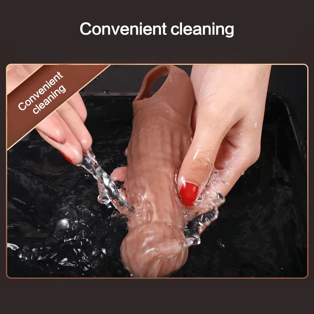Knotted Cock Sleeve Male Sex Toys - Cock Ring Condom Penis Extender