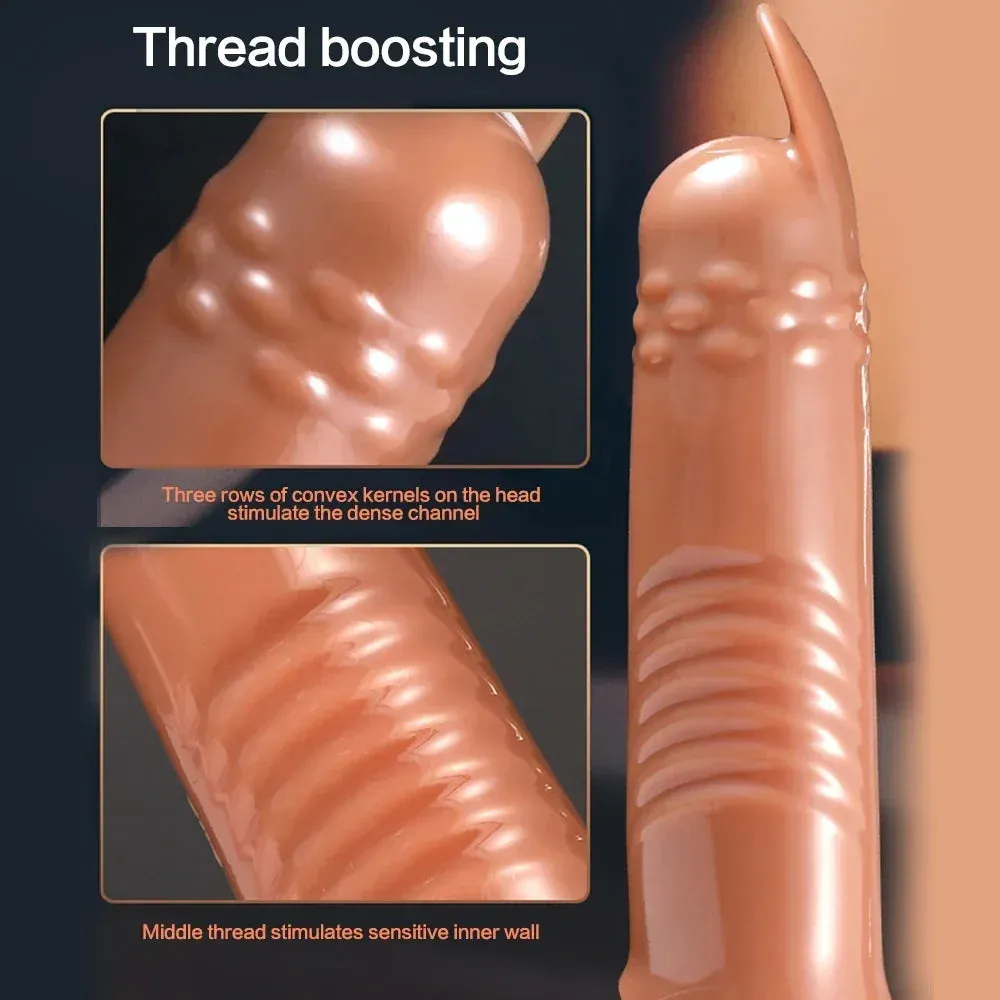 Knotted Cock Sleeve Male Sex Toys - Cock Ring Condom Penis Extender