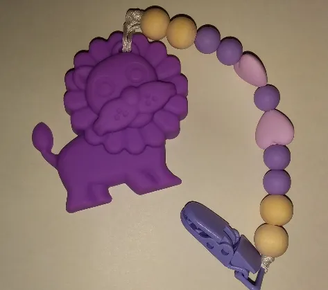 Lion Silicone Teether Chewing Toy Pacifier Clip