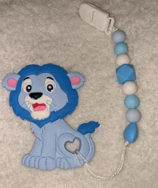 Lion Silicone Teether Chewing Toy Pacifier Clip