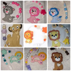 Lion Silicone Teether Chewing Toy Pacifier Clip