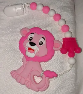 Lion Silicone Teether Chewing Toy Pacifier Clip