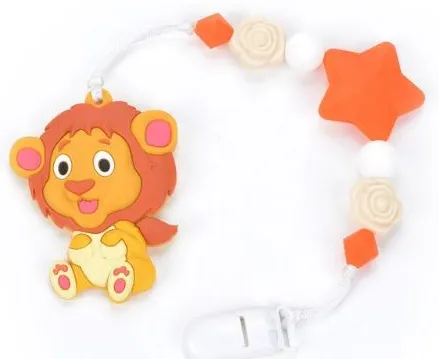 Lion Silicone Teether Chewing Toy Pacifier Clip