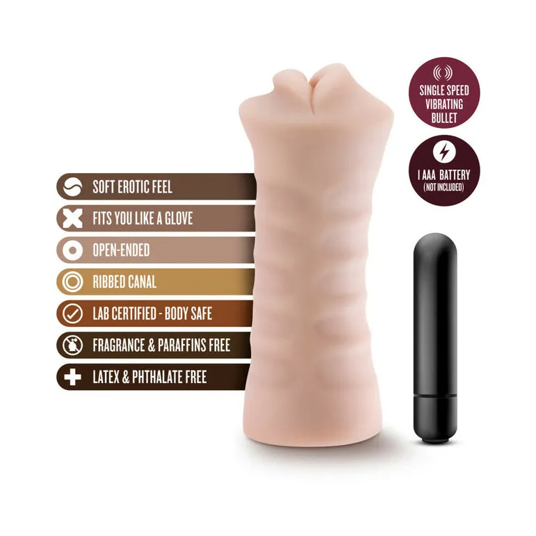 M For Men Angie Vibrating Mouth Masturbator - Vanilla