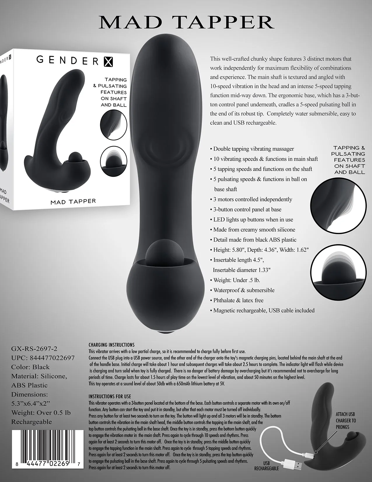 Mad Tapper - Double Tapping Vibrating Massager