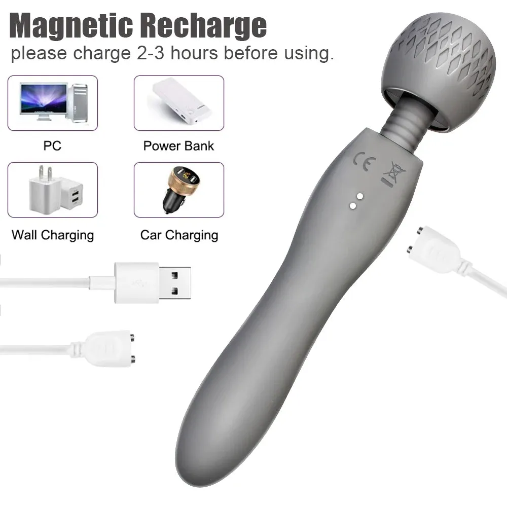 Magic Wand Vibrator - Double End G Spot Clitoral Stimulator Female Sex Toys