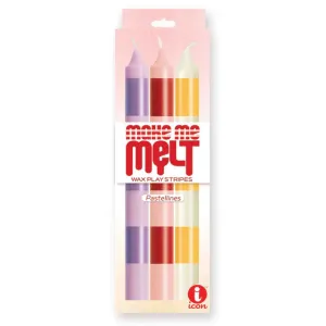 Make Me Melt Striped Drip Candles Pack of 3 by Icon