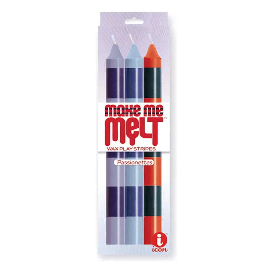 Make Me Melt Striped Drip Candles Pack of 3 by Icon