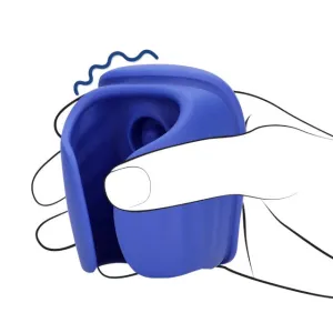 Masturbator automat LOVELINE Vibrating and Pulse Wave Stroker. cu funcție de pulsație. 10 funcții de vibrație. albastru