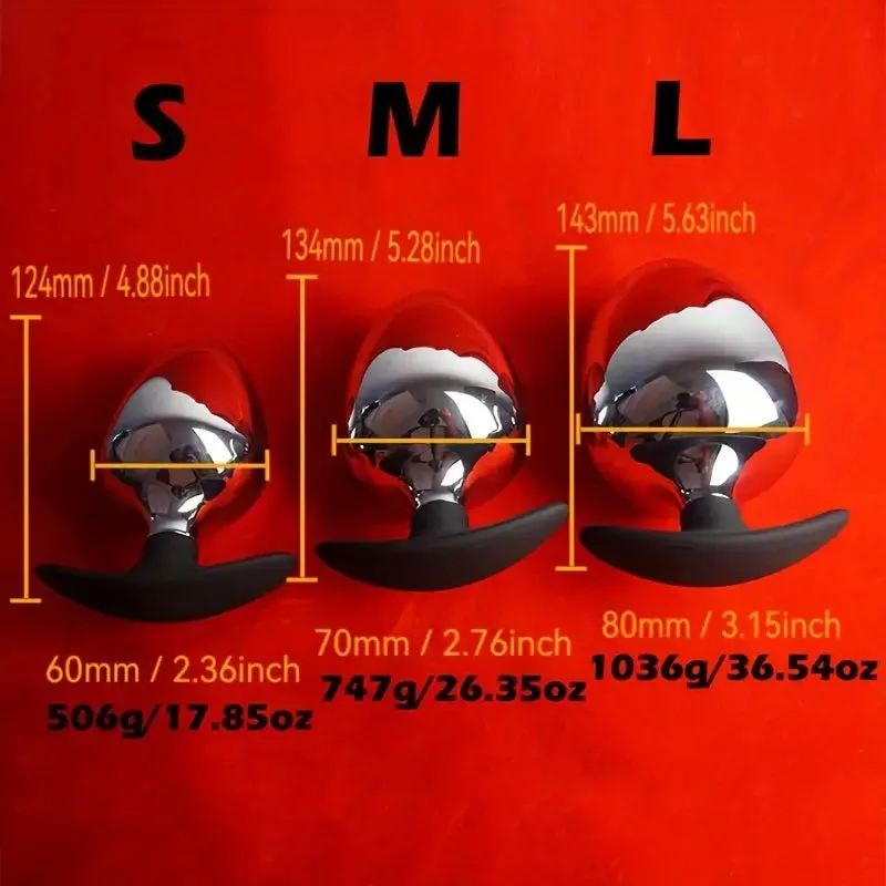 Metal Ass Butt Plug With Anchor Base Heavy Duty Huge Anal Sex Toy