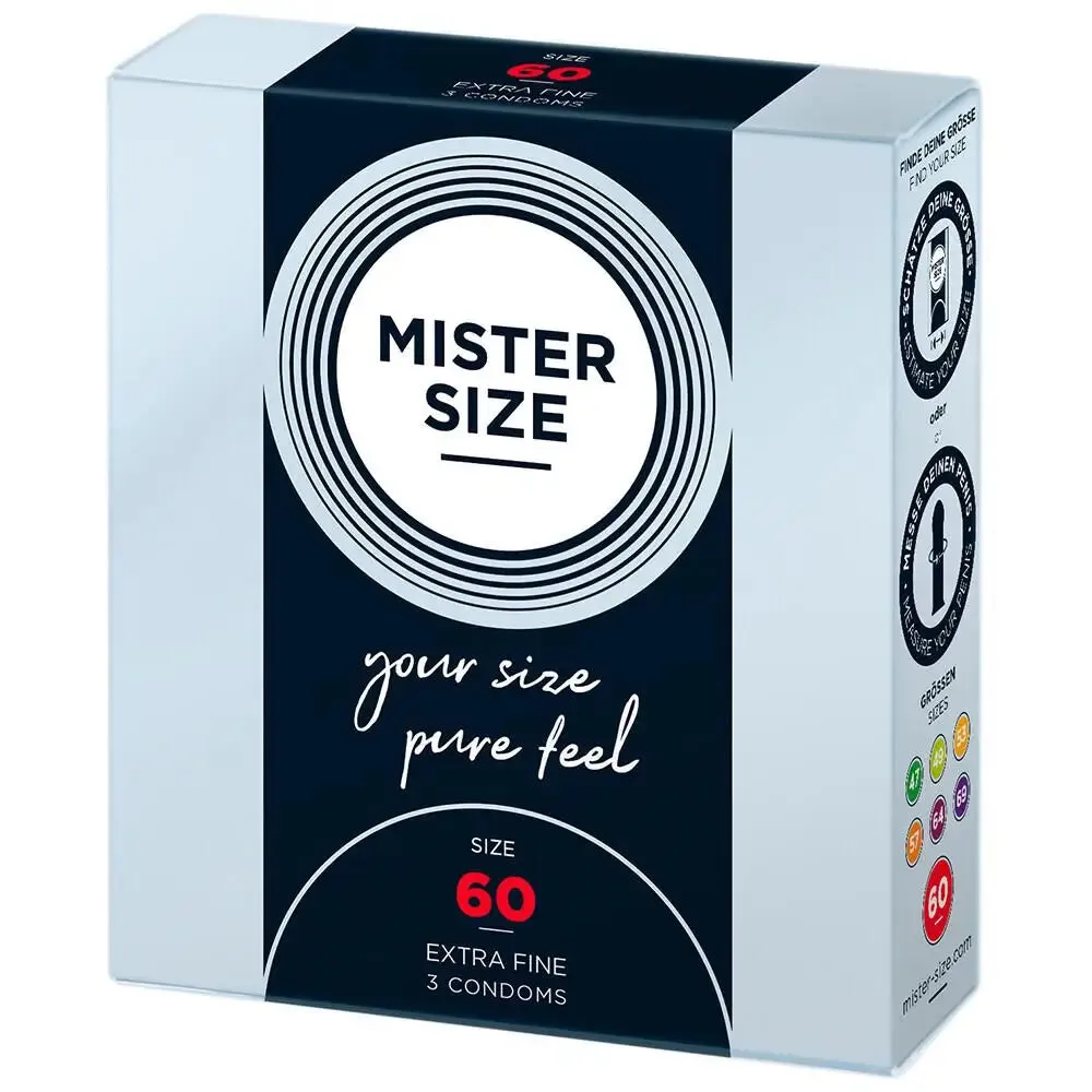 Mister Size 60mm Natural Ultra Thin Condoms 3 Pack